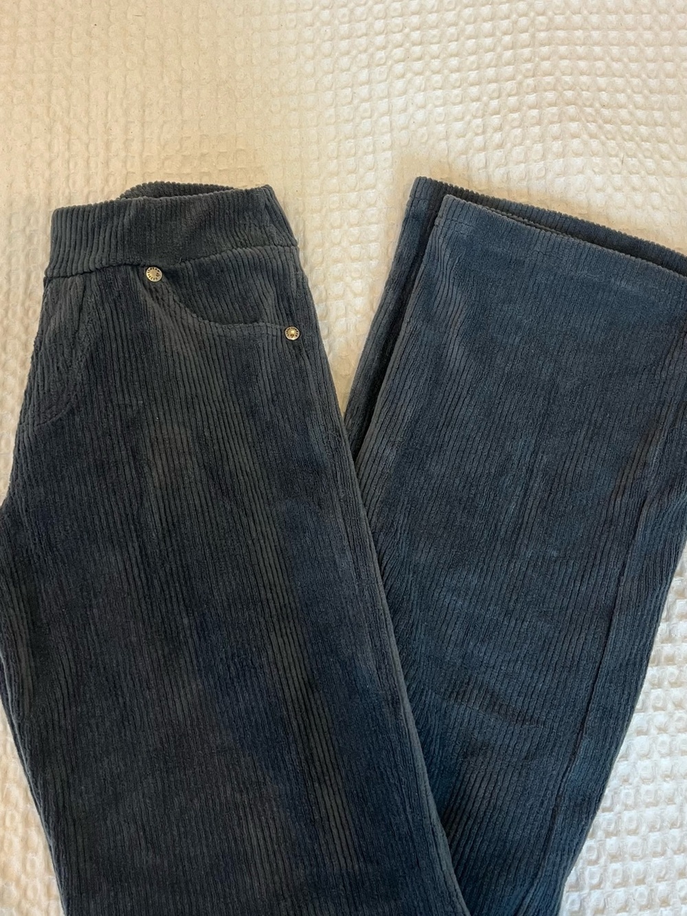 Goddess Straight-Leg grey Corduroy Pants